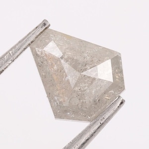 0.92 CT, 6.30 X 6.00 MM, Salt and Pepper Diamond, Coffin Cut Diamond, Natural Loose Fancy Gray Diamond For Engagement Ring & Wedding Ring.
