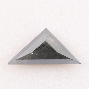 0.64 CT, 4.80 X 9.60 MM, Salt and Pepper Diamond, Triangle Shape Diamond, Fancy Black Color Diamond For Engagement Ring & Wedding Ring.