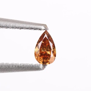 0.17 CT, 4.40 X 2.80 MM, Natural Loose Pear Shape Diamond, Fancy Brown Color Pear Cut Diamond for Engagement Ring & Wedding Ring.