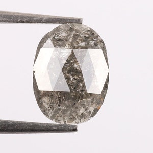 1.41 CT, 8.80 X 6.50 MM, Salt and Pepper Diamond, Oval Shape Diamond, Natural Loose Fancy Grey Diamond for Engagement & Wedding Ring.