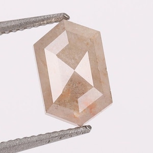 0.90 CT, 7.20 X 4.50 MM, Salt and Pepper Diamond, Rustic Hexagon Shape Diamond, Natural Loose Fancy Grey Diamond For Engagement Ring.