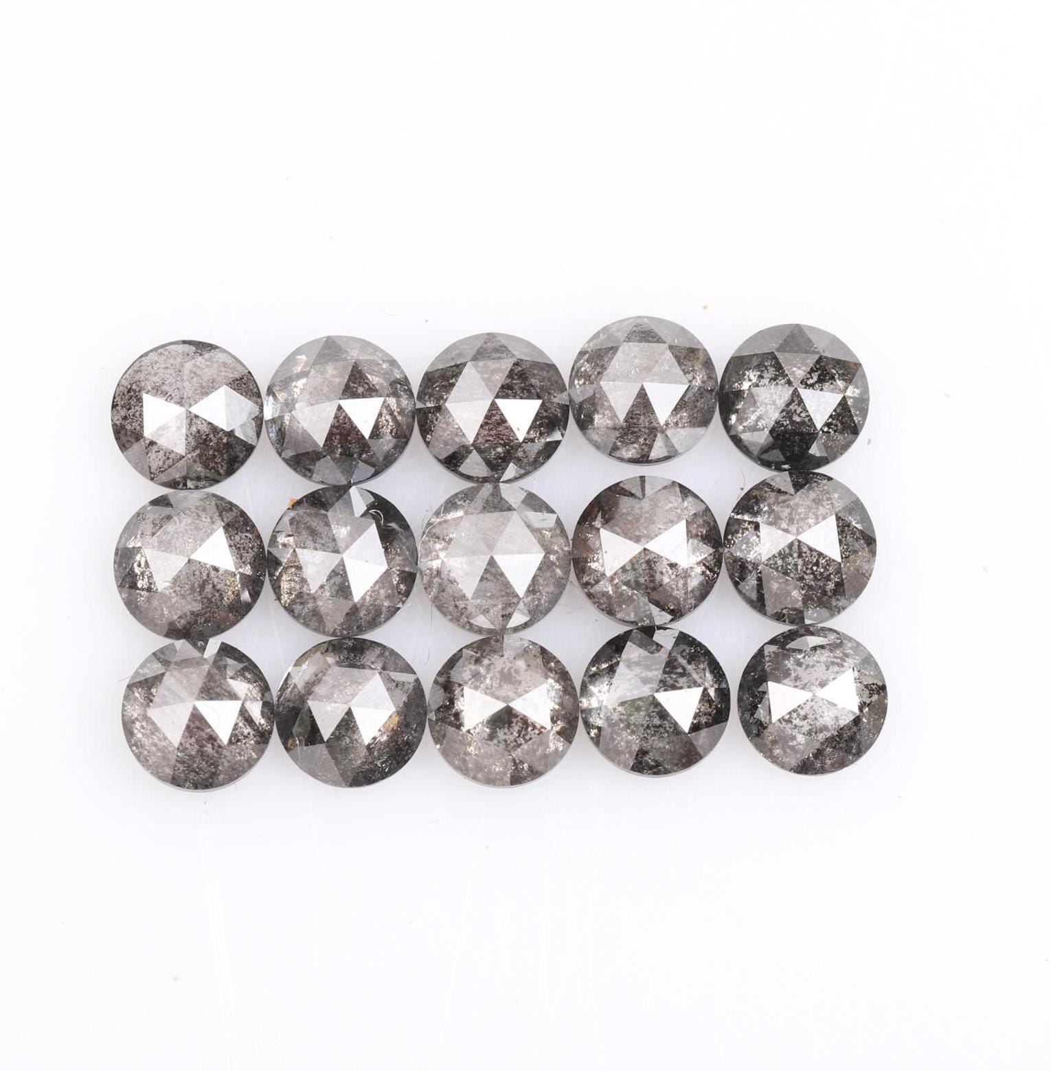 3 MM, Salt and Pepper Diamond, Round Rose Cut Diamond, Natural Loose Fancy Gray Round Rose Cut Diamond, For Engagement Ring.