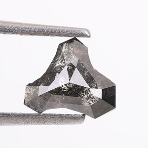 1.73 CT, 7.50 X 8.50 MM, Salt and Pepper Diamond, Triangle Cut Diamond, Natural loose Fancy Gray Diamond For Engagement Ring & Wedding Ring.
