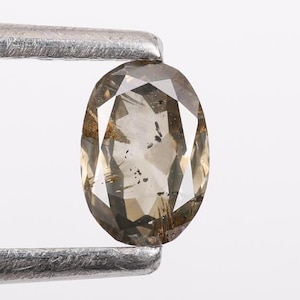 0.54 CT, 5.80 X 4.00 MM, Salt and Pepper Diamond, Oval Shape Diamond, Natural Loose Fancy Grey Diamond for Engagement Ring & Wedding Ring.