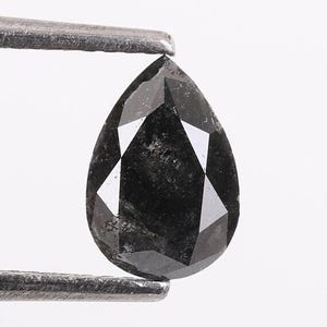 1.63 CT, 8.70 X 5.90 mm, Salt and Pepper Diamond, Pear Shape Diamond, Natural Loose Fancy Black Diamond For Engagement & Wedding Ring.
