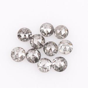 1.50 MM, Salt and Pepper Diamond, Round Rose Cut Diamond, Natural Loose Diamond, Fancy Gray Diamond, For Engagement Ring & Wedding Ring.