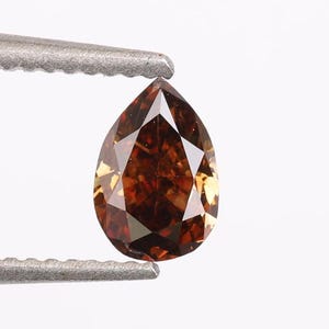 0.22 CT, 4.50 X 3.00 MM, Natural Loose Pear Shape Diamond, Fancy Brown Color Pear Cut Diamond for Engagement Ring & Wedding Ring.