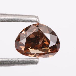 0.62 CT, 4.30 X 5.70 MM, Natural Loose Pear Shape Diamond, Fancy Brown Color Pear Cut Diamond for Engagement Ring & Wedding Ring.