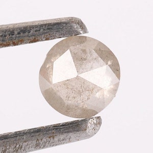 0.21 CT, 3.60 MM, Salt and Pepper Diamond, Round Rose Cut Diamond, Fancy Gray Diamond For Engagement Ring & Wedding Ring.