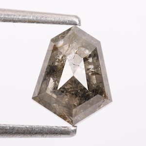 1.78 CT, 8.50 X 6.70 MM, Salt and Pepper Diamond, Shield Shape Diamond, Natural Loose Shield Diamond For Engagement Ring & Wedding Ring.