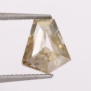 0.94 CT, 6.50 X 5.90 MM, Salt and Pepper Diamond, Shield Shape Diamond, Natural Loose Fancy Gray Diamond For Engagement Ring & Wedding Ring.