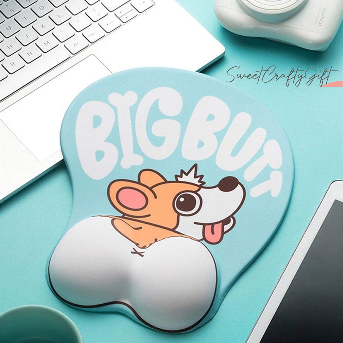 Butt Mouse Pad With Wrist Rest Keyboard Wrist Etsy