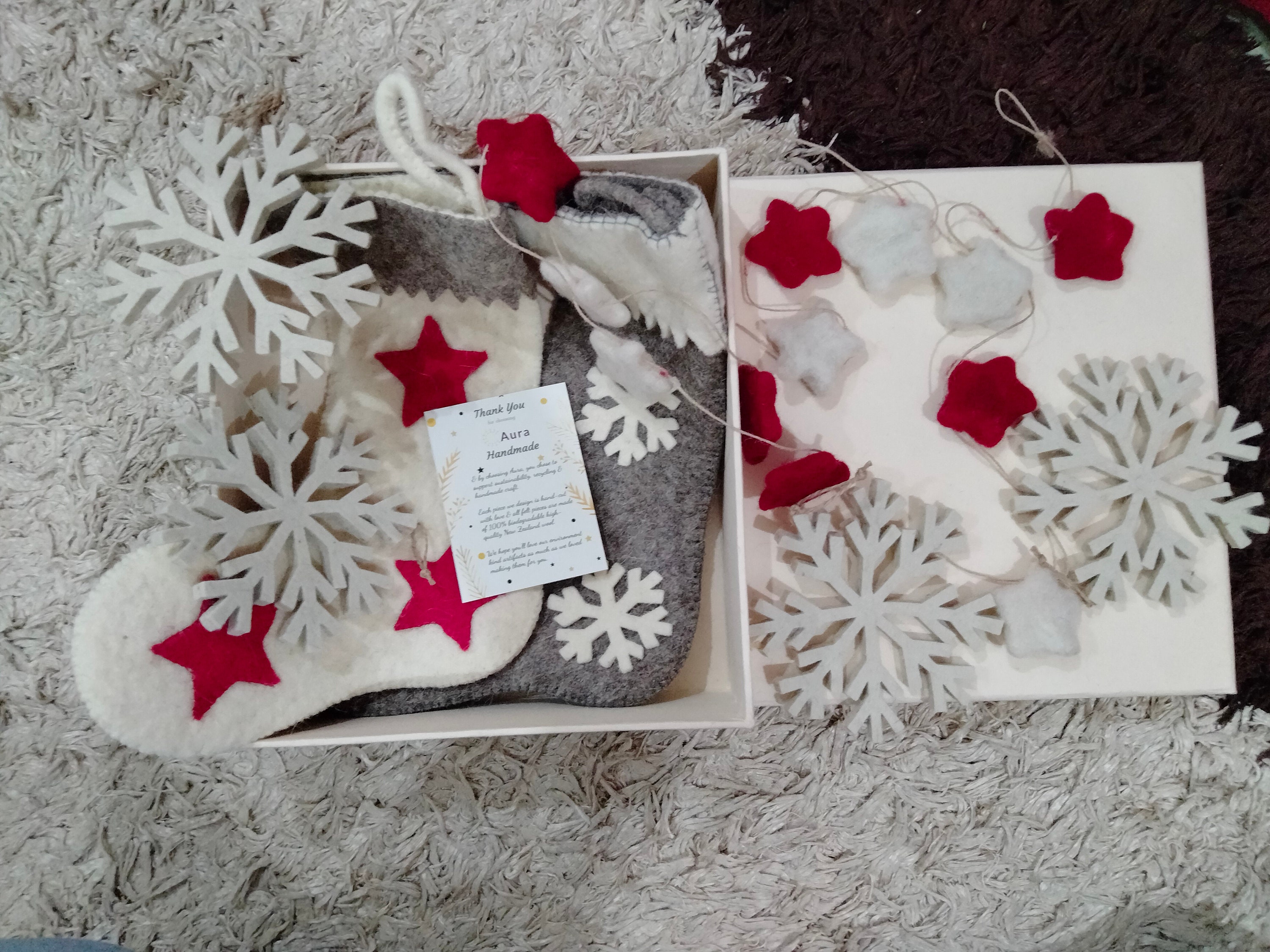 Boîte Cadeau de Noël Écologique, Rembourrage et Ornements Noël, Cadeaux Maison, Décorations d'arbre 