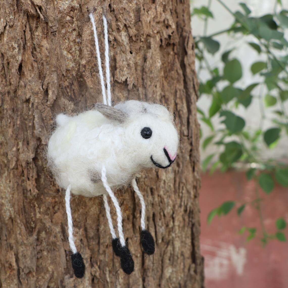 2 Needle Felt Hanging Easter Lamb Ornaments Wool sheep Etsy
