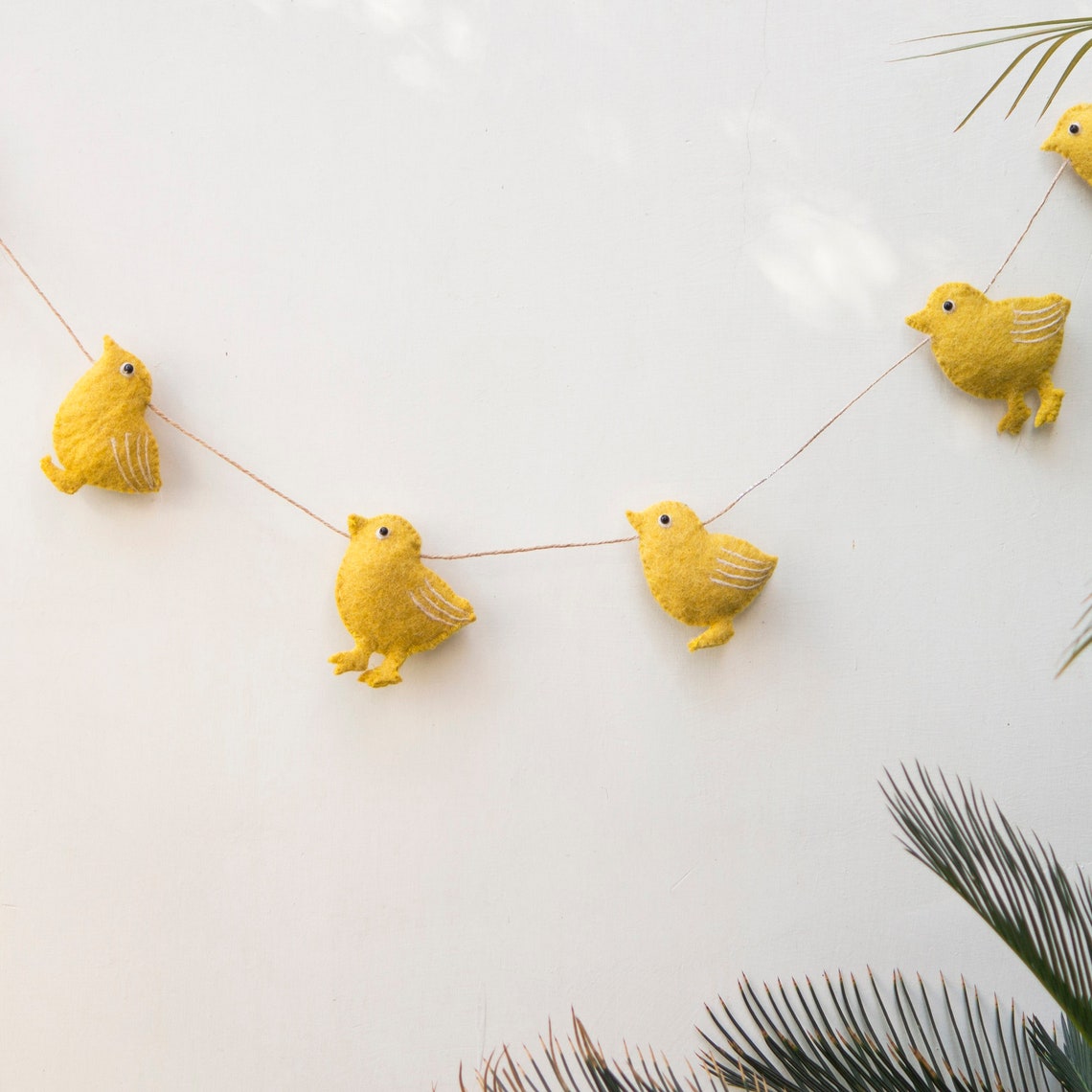 48 Felt Chick Garland Easter Chick Garland Decorations Etsy