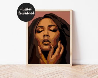 Lizzo | Instant Digital Download Print, music poster, music art, celebrity art