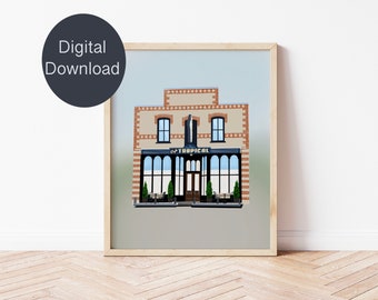 Schitt's Creek Cafe Tropical Wall Art / Impresión de descarga digital