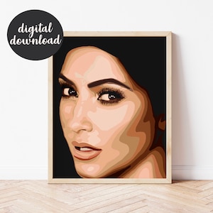 Kim Kardashian print | Instant Digital Download Print, wall art, kardashian art, pop culture art, keeping up, poster