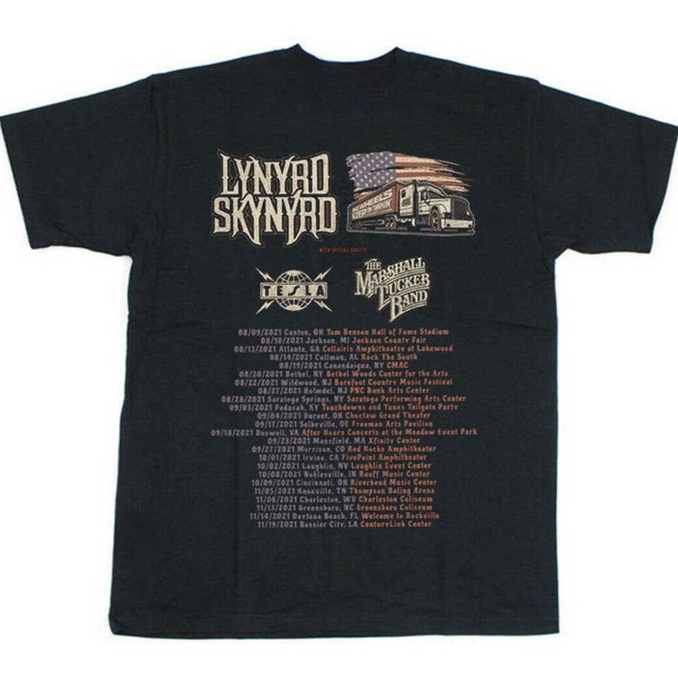T-shirt Lynyrd Skynyrd 2021 Tour - Taille L, Noir, Fruit Of The Loom, Occasion Bon état