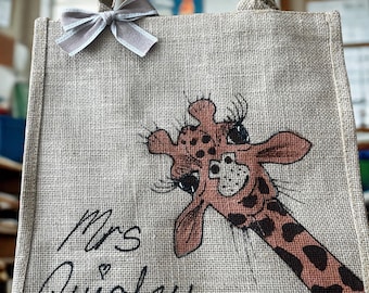 HUGS IDEA Kids Backpack & Lunch Tote Set - Giraffe Family Design, 2-Piece School Bag For Boys & Girls - View #4