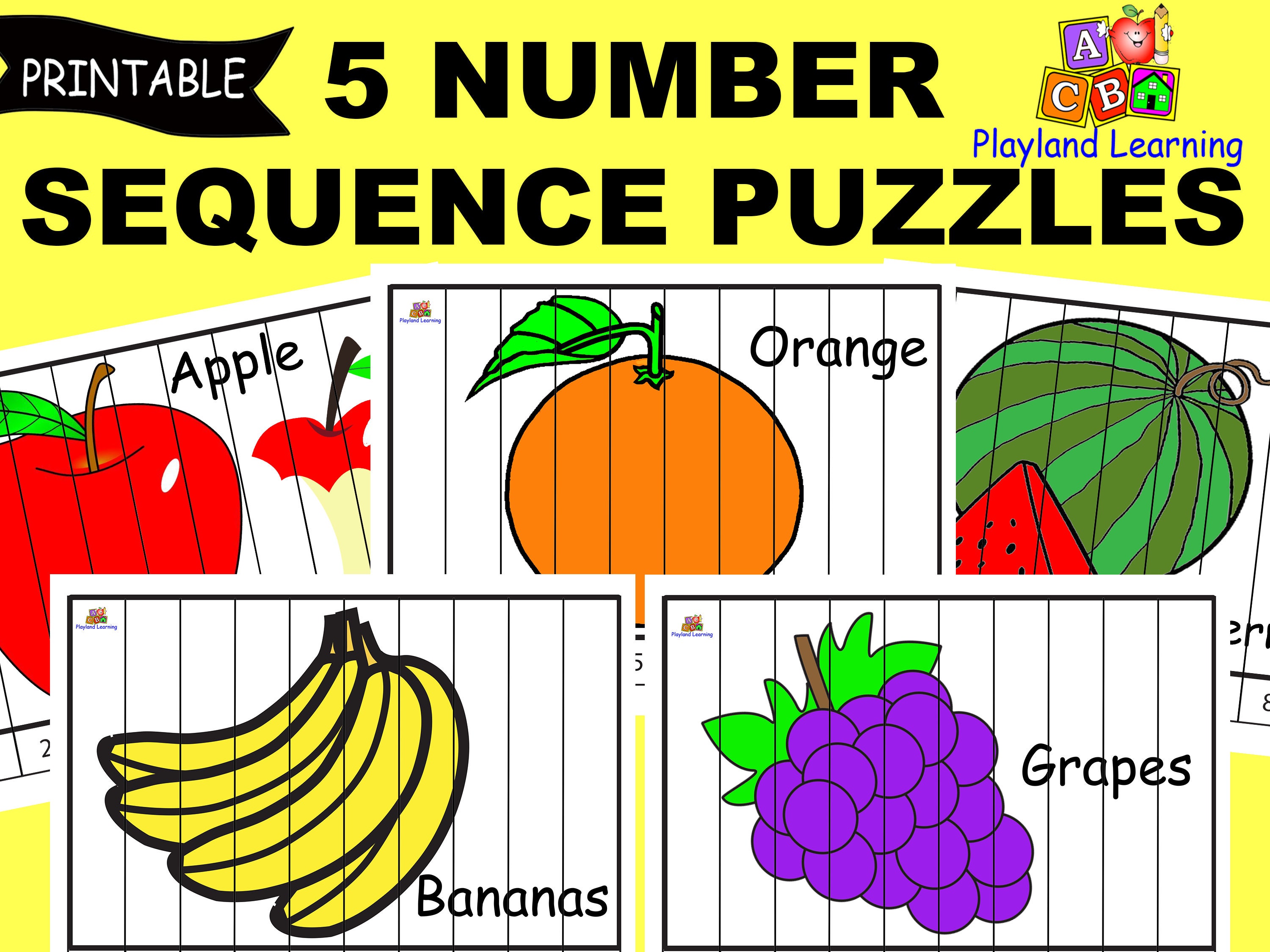 Number Sequence Puzzle Counting From 1 To 10 Preschool Etsy