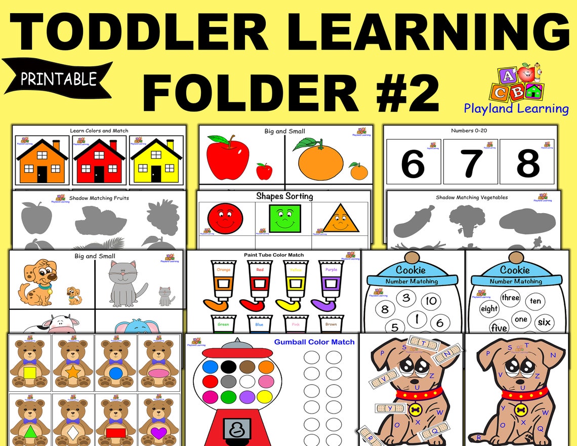 Toddler Learning Folder 2 Busy Book Printable INSTANT Etsy