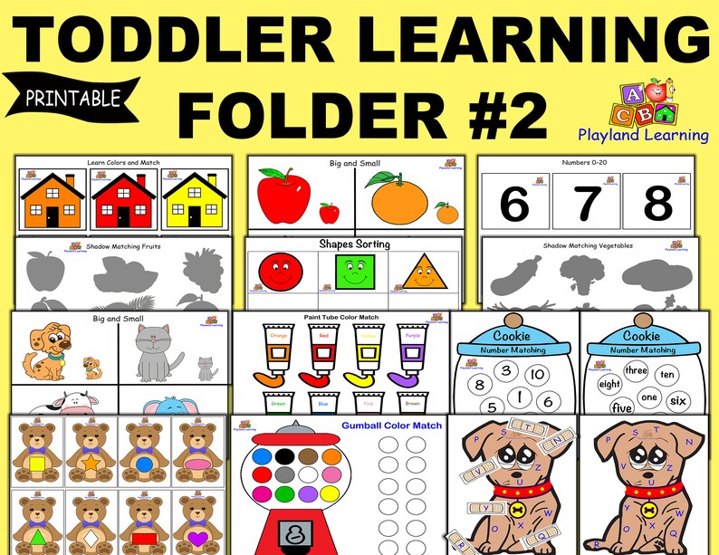 Toddler Learning Folder 2 Busy Book Printable INSTANT Etsy