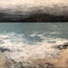 Banderas Bay encaustic wax painting, 36X36.  Beautiful rocky shore with a hint of mountains.. 