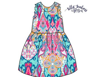 Festival Geo Baby Dungaree Dress, Rainbow Harem Pants