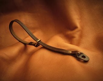 Handcrafted Horween Chromexcel Leather Wrist Strap, Solid Brass Rivet