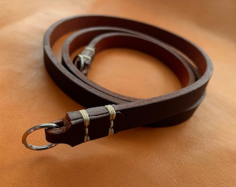 C.K Mike handcrafted Water Buffalo leather ring-style camera strap. Accept custom-made length