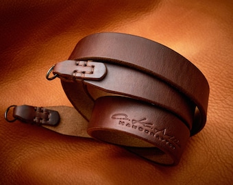 C.K Mike handcrafted  | Horween Chromexcel Full-Grain leather |  Leather Camera Strap I (2.2cm Width)