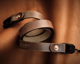Handcrafted Horween Chromexcel Leather Camera Strap: C.K Mike Design
