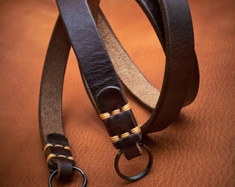 C.K Mike handcrafted slim camera strap I Horween Chromexel Leather.