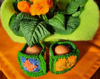 two colorful egg cups