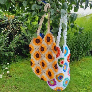 Große Umhängetasche mit Granny Squares