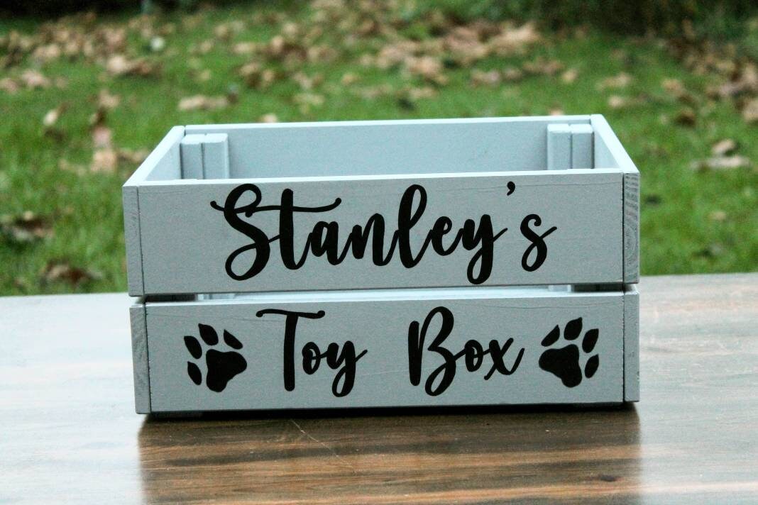 Personalised pet toy box dog toy box cats pet storage toy Etsy