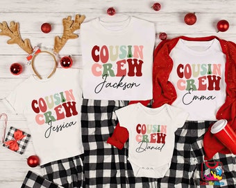 Personalized Cousin Crew Christmas shirts, Cousin Crew Hats Christmas Shirts, Christmas Pajamas,  Christmas Shirts, Christmas Pajama Tops