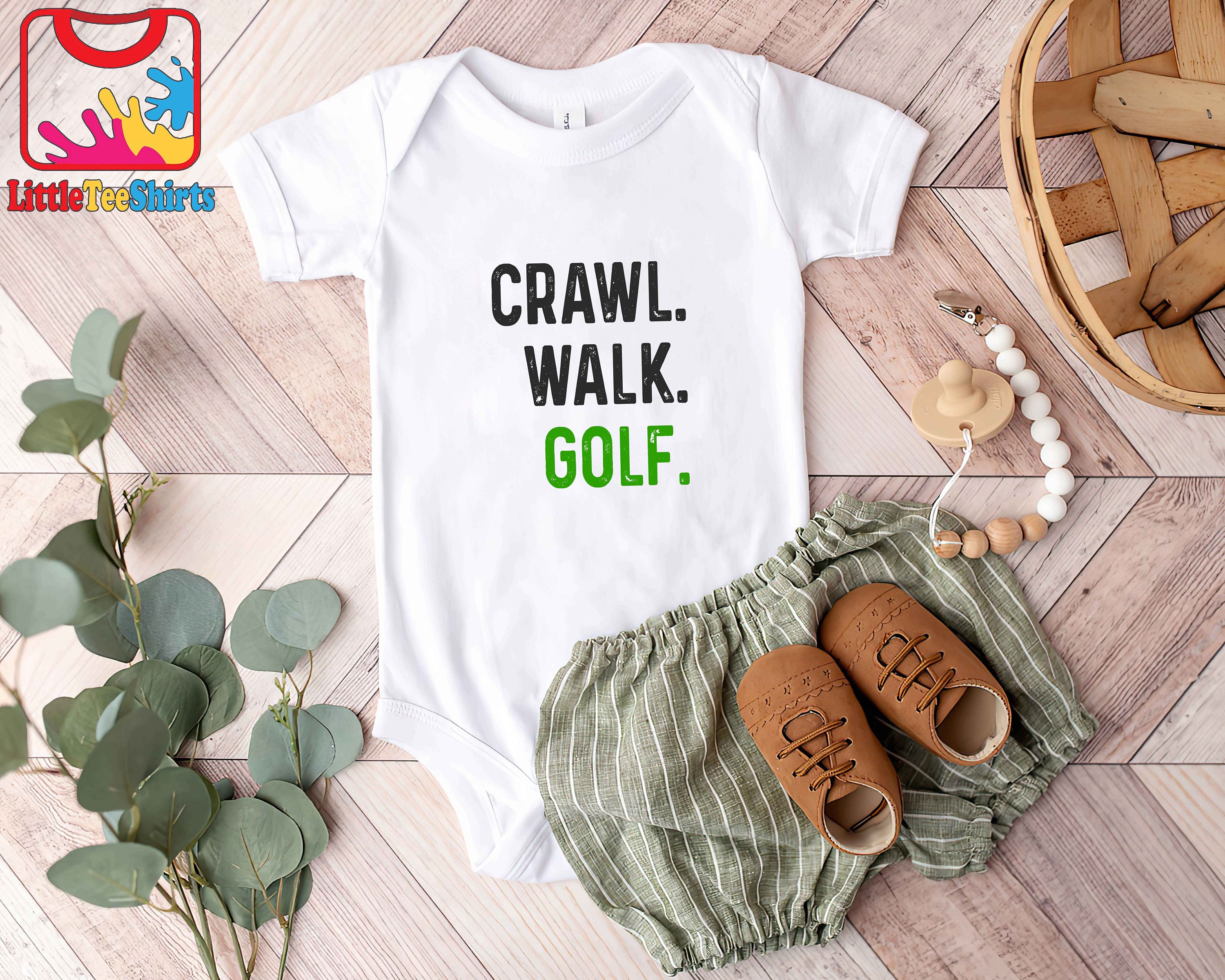 Crawl Walk Golf Onesie® Golfer Baby Bodysuit Custom Golf Etsy