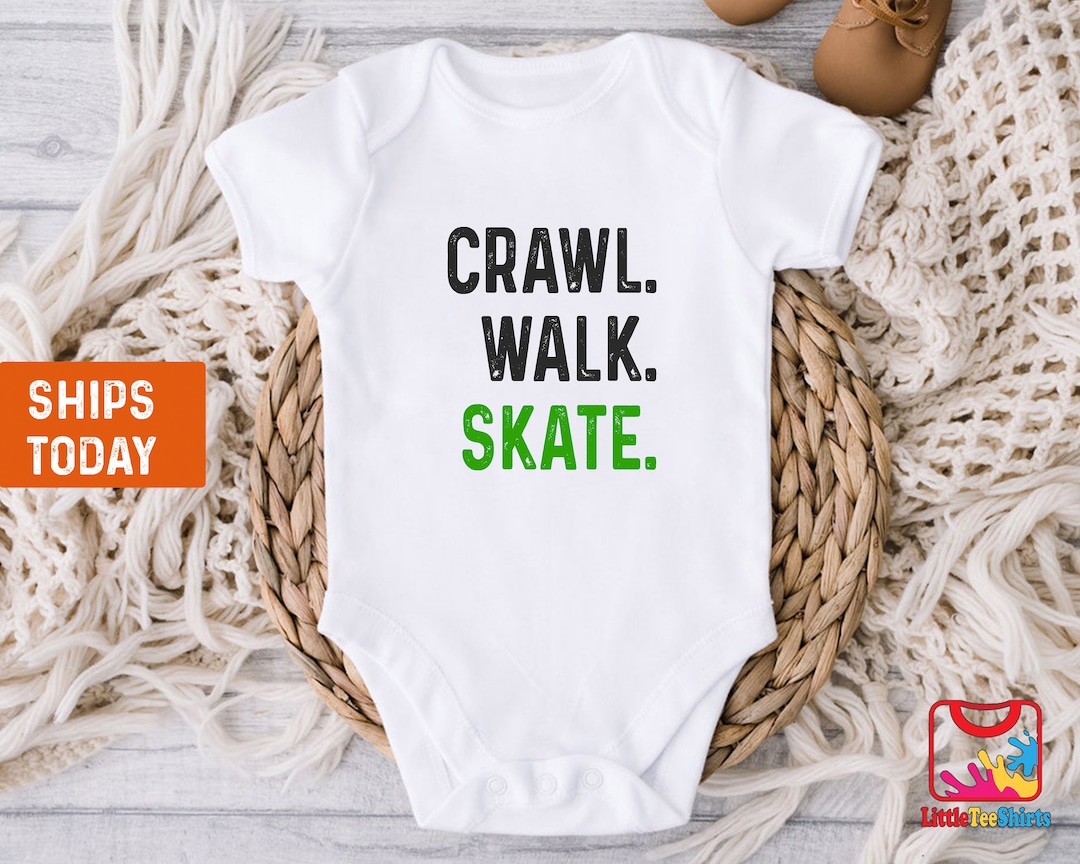 Skater Baby Onesie®, Crawl, Walk, Skate Baby Bodysuit, Figure Skater