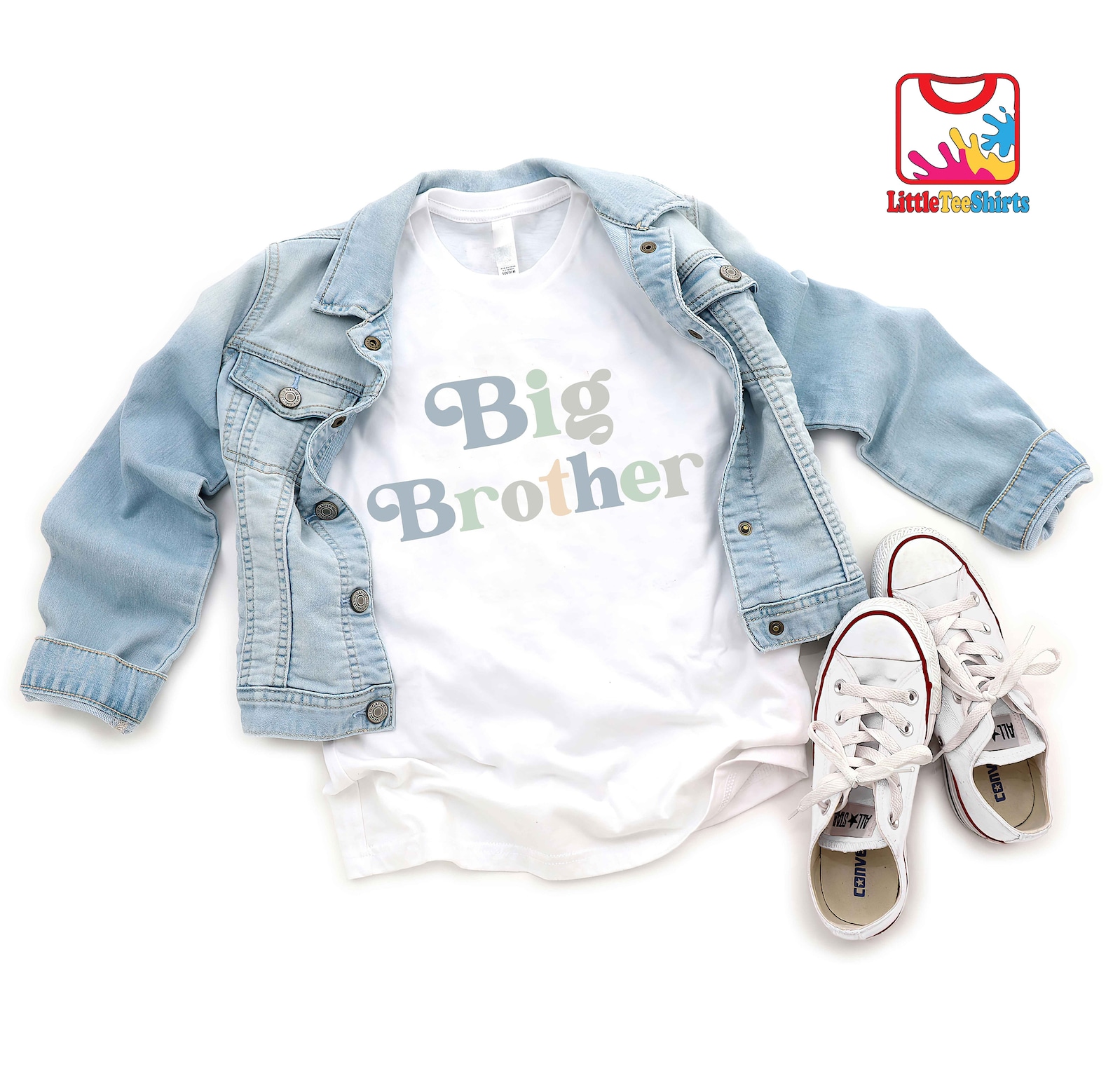 pastel blue big brother shirt