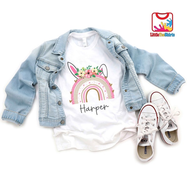 Personalized Happy Easter Rainbow Shirt,Girls Easter Shirt,Easter Day Kids Shirt,Happy Easter Rainbow Shirt,Cute Easter Toddler Shirt
