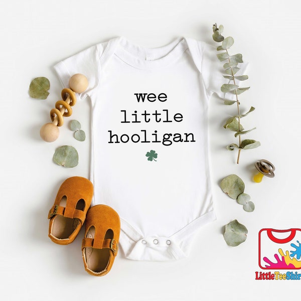 Wee Little Hooligan Baby Onesie®, St. Patrick's Day Baby Onesie®, Vintage Irish Baby Onesie®, Cute Irish Baby Gift