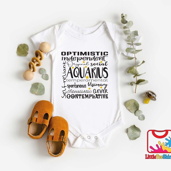 Aquarius Baby Bodysuit - Cute Constellation Bodysuit - Aquarius Baby Onesie® - Zodiac Baby Onesie®