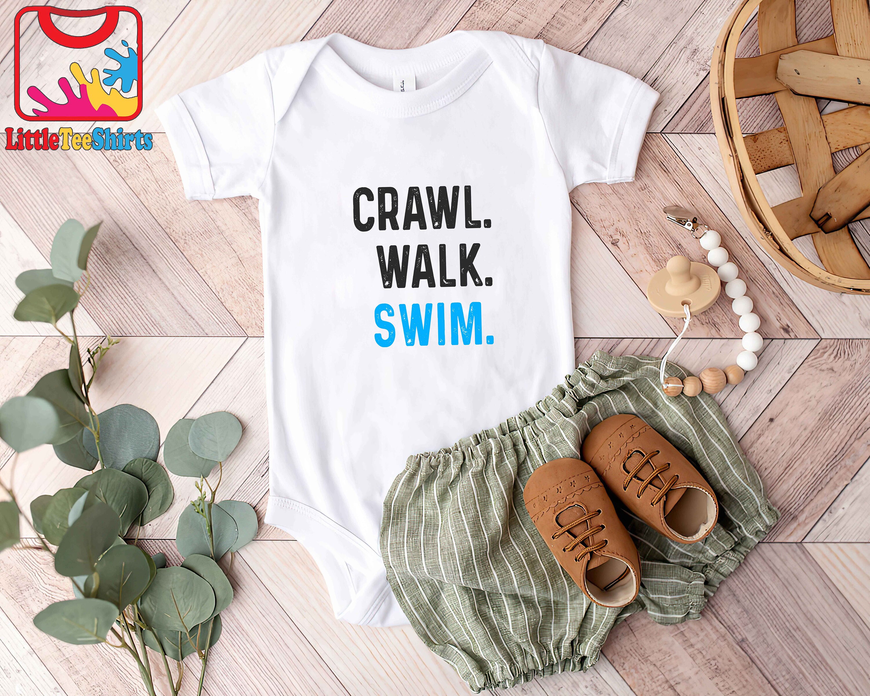 Swimming Baby Onesie Crawl Walk Swim Baby Bodysuit Cute Etsy