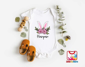 Personalized Happy Easter Onesie®,Girls Easter Onesie®,Easter Day Baby Onesie®,Happy Easter Bunny Onesie®,Cute Easter Bodysuit
