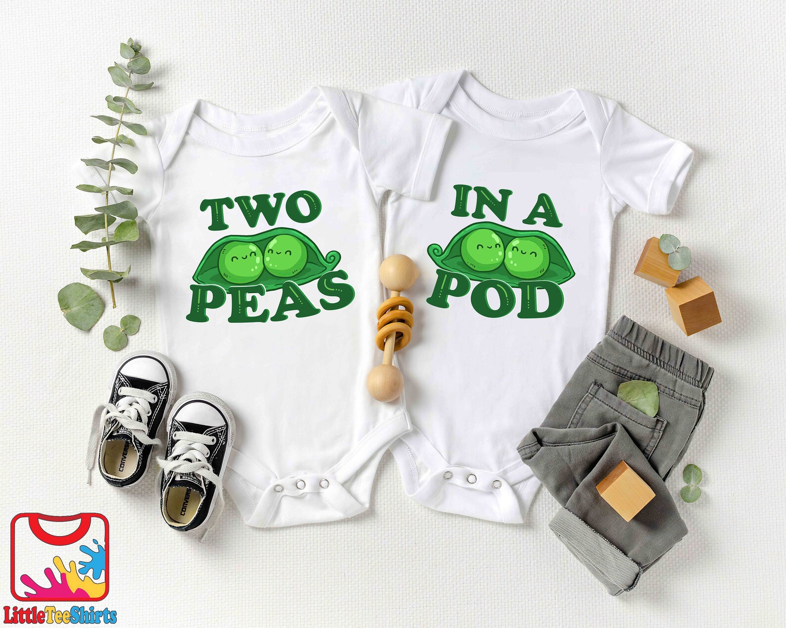 Twins Baby Onesie®two Peas in A Pod Twins Baby Etsy