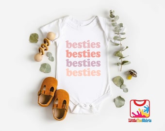 Besties Baby Onesie®, Cute Baby Bodysuit, Best Friends, Besties Baby Bodysuit, Minimalist Baby Clothes