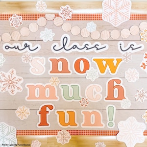 Snowflake Themed Printable Bulletin Board or Door Display Set for Classrooms, Winter, Holiday, Christmas