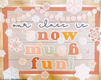 Snowflake Themed Printable Bulletin Board or Door Display Set for Classrooms, Winter, Holiday, Christmas